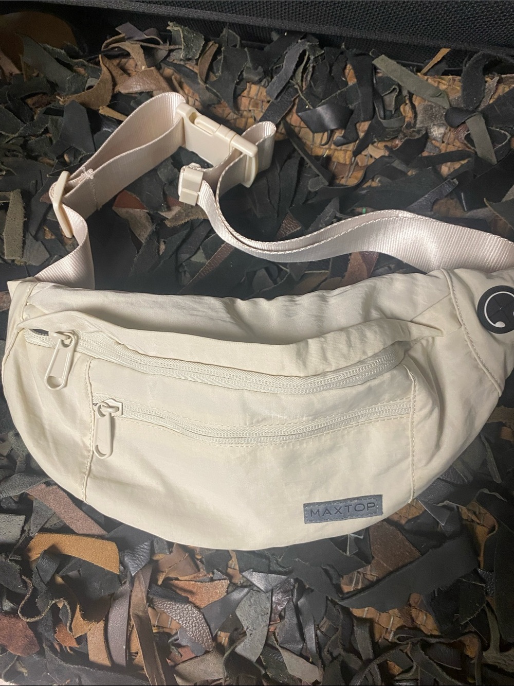 MAXTOP Large beige Belt Bag Crossbody Fanny Pack